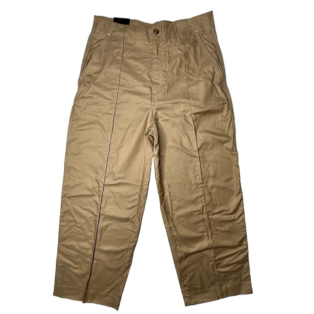 Banana Republic Painters Twill Pant Sz 14 Ultra High Rise Khaki Boho Chic Boss